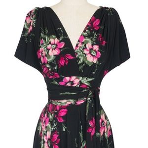 Trashy Diva Magenta Floral Obi Dress 14 NWT